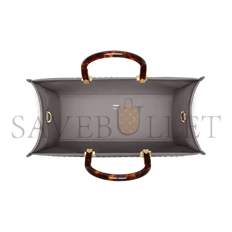 F**di sunshine medium gray leather tote bag 8bh386abvlf1bzc (35*31*17cm)